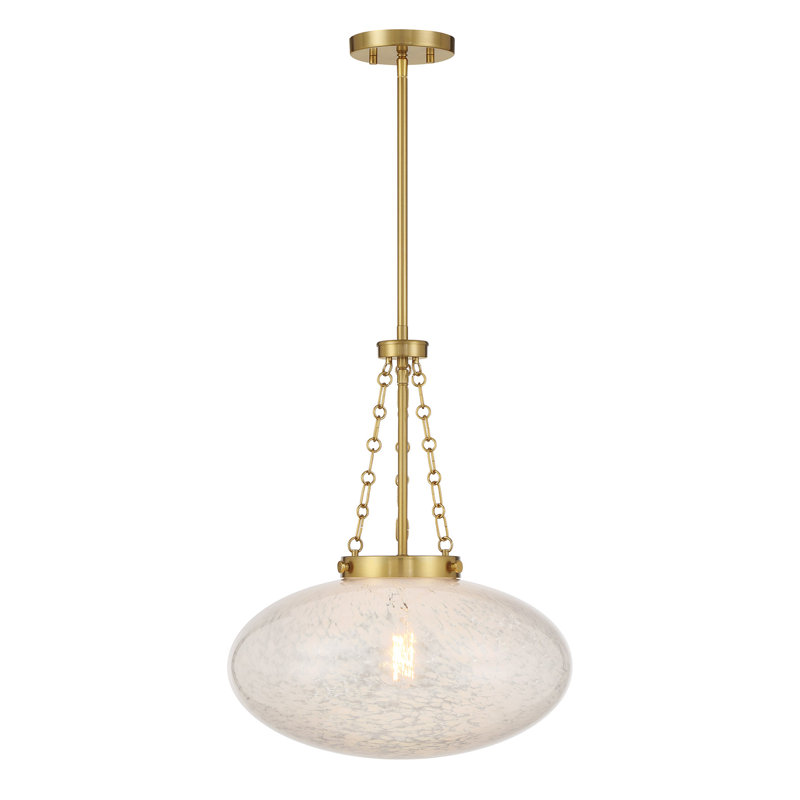 Willow 1-Light Pendant in Warm, Brass