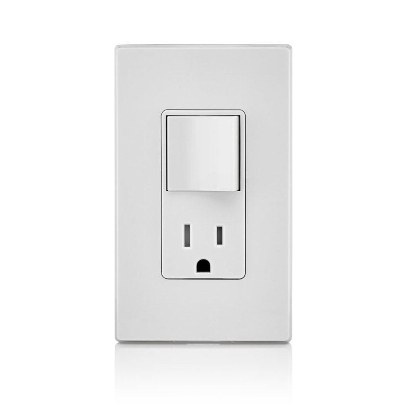 Leviton Decora 15 Amp 125 Volt Watthite Combination Switch/Outlet 5-15R 1 Pack