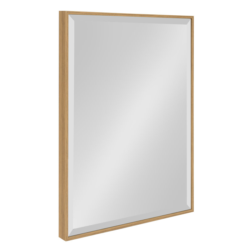 Miroir traditionnel biseauté Logsdon, 24 po x 36 po, Teck naturel