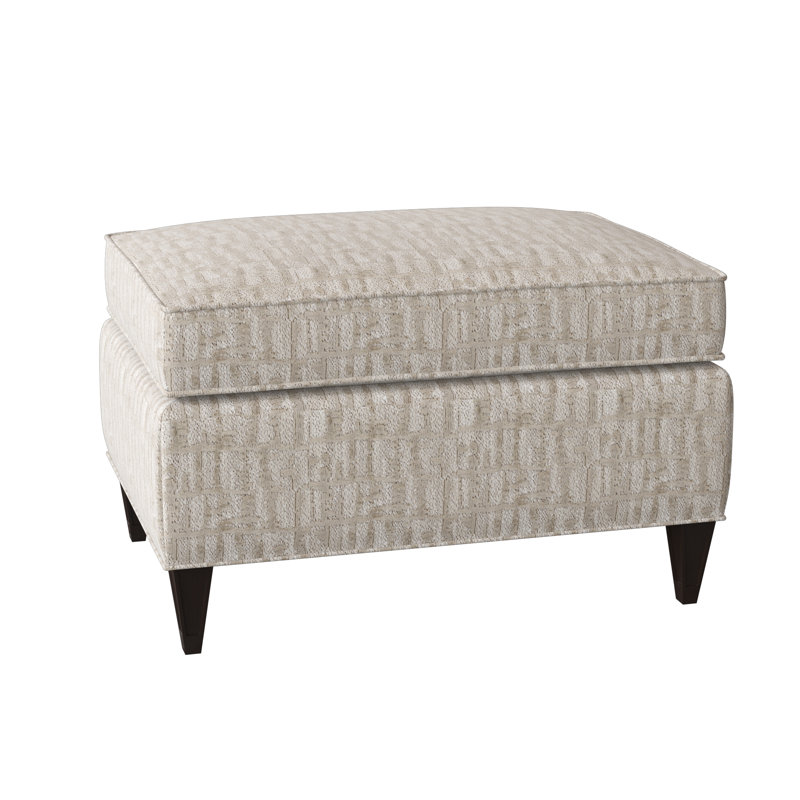 Bristol Upholstered Ottoman, White Caps Fog, American Walnut