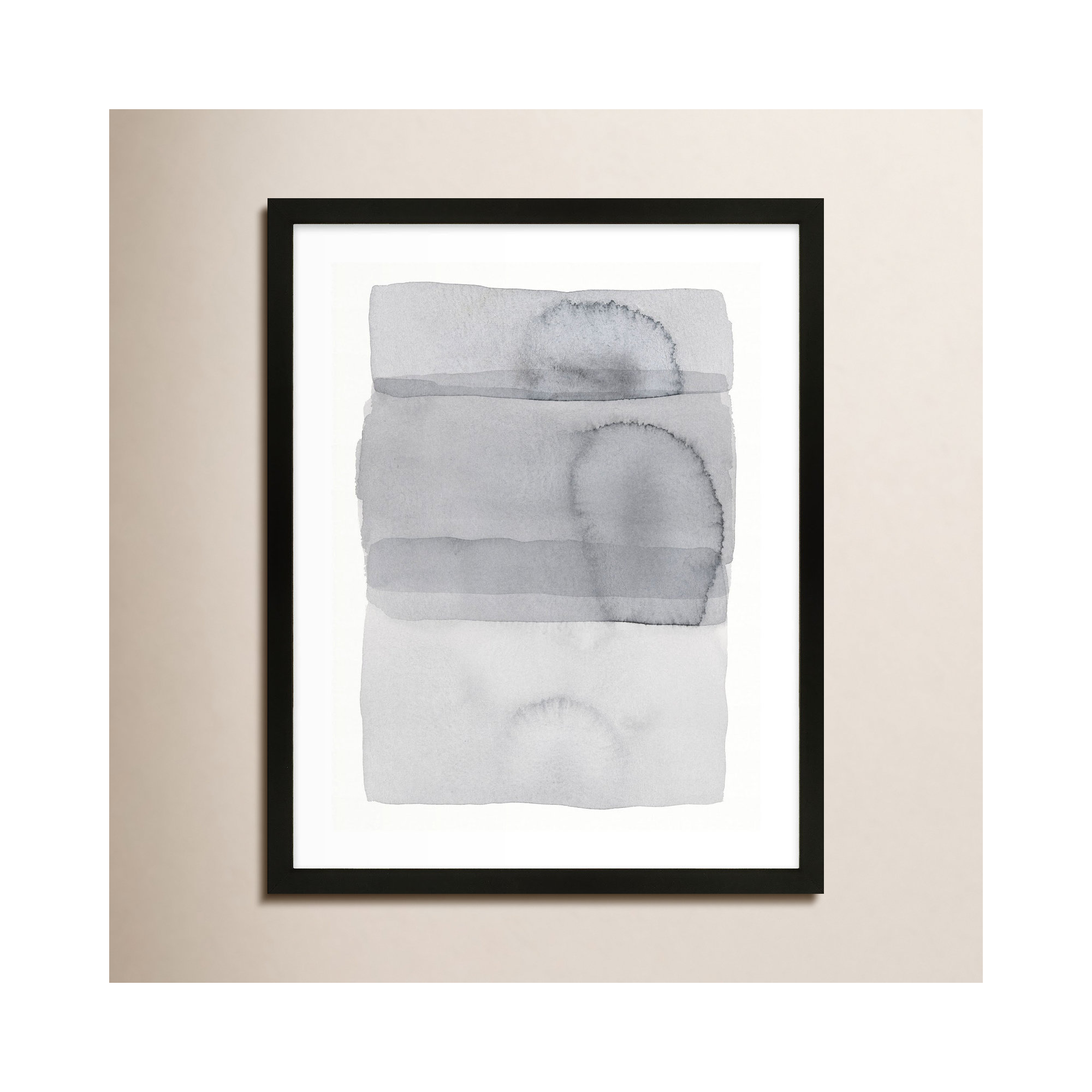 Gray On Gray 8 by Jacques Pilon, 20" H x 16" W, Black Framed