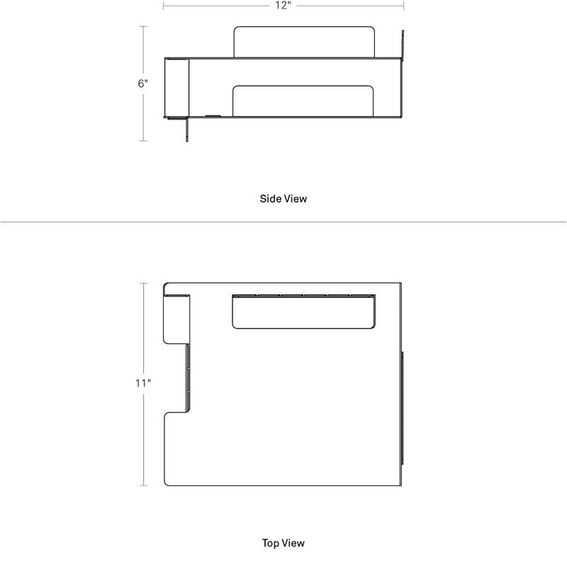 2D:3D Metal File Organizer, White