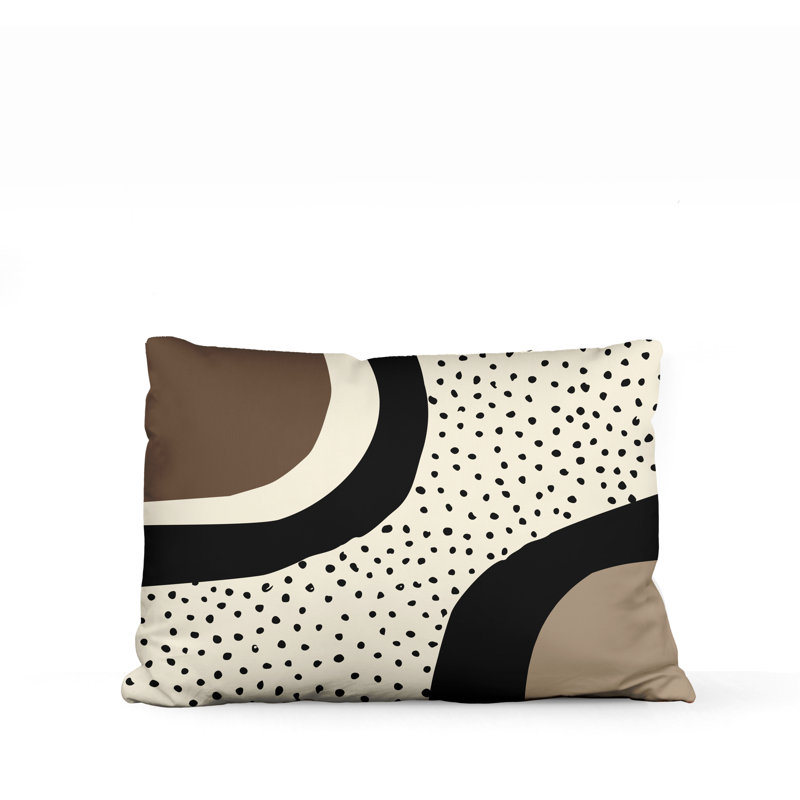 Coussin décoratif intérieur / extérieur en polyester filé Willow, Beige / blanc cassé / noir