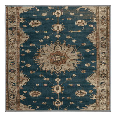 Machine Washable Overdyed Green Area Rug