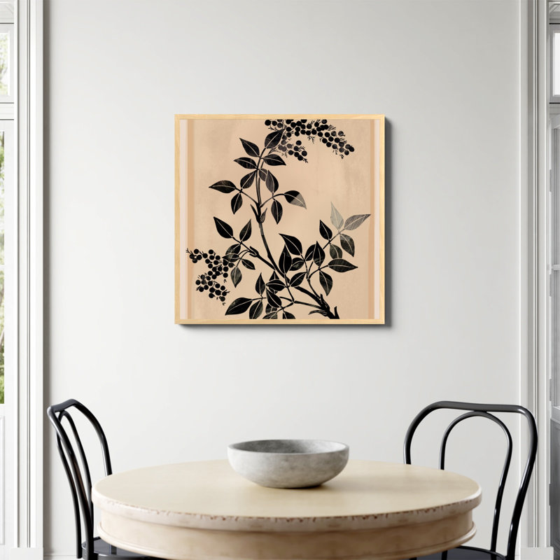 «Minimal Plant 5 Print» par Nadja, Non, H 30 po x l 30 po, Papier avec cadre photo en érable