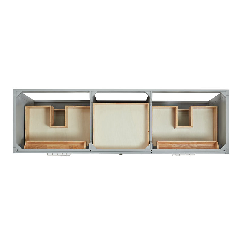 ARIEL Monroe 73 Double Sink Bathroom Vanity with Italian Carrara Marble Top, Gray