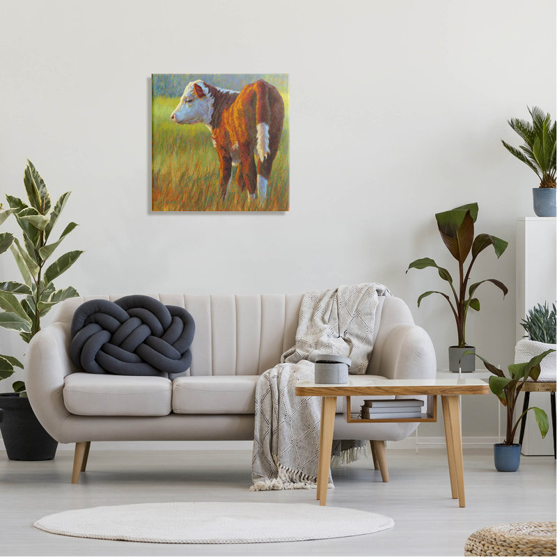 «Cow Cow Brzing Grassy Farm», art mural par Rita Kirkman, H 24 po x l 24 po x P 1,5 po