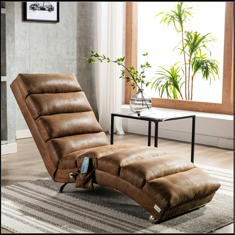 Chaise longue de massage en lin pour l'intérieur avec télécommande et massage électrique ergonomique pour une détente ultime