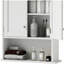 Armoire de salle de bain murale moderne avec 2 portes, tablette réglable, au-dessus de la toilette, blanc