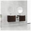 Meuble-lavabo de 60 po avec portes à fermeture douce en rayure brun argenté, armoire moderne en contreplaqué avec lavabo intégré