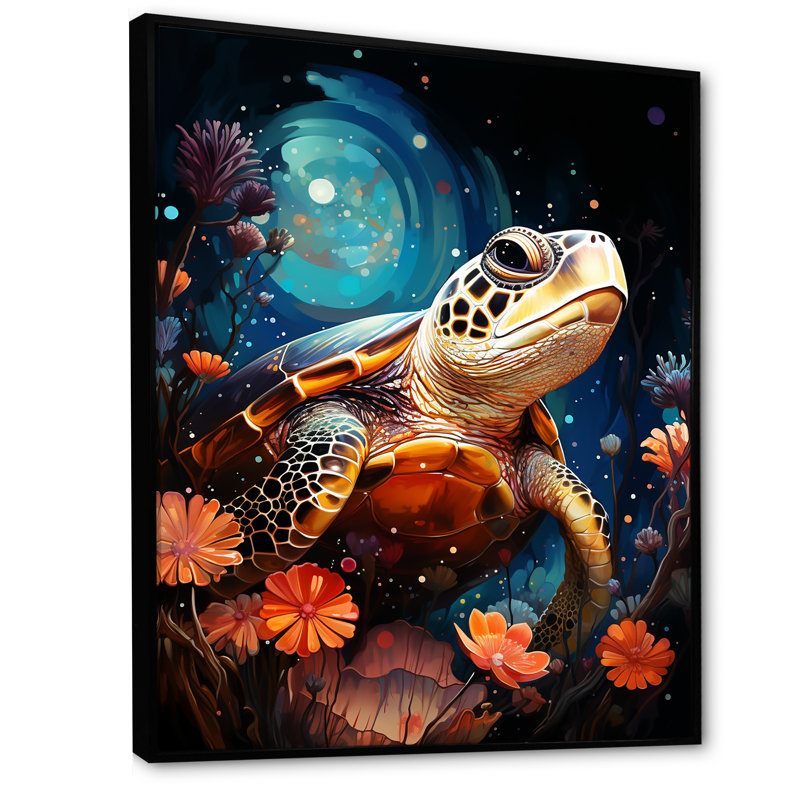 Cosmic Marine Journey I, Cadre flottant noir, H 40 po x l 30 po x P 1,5 po