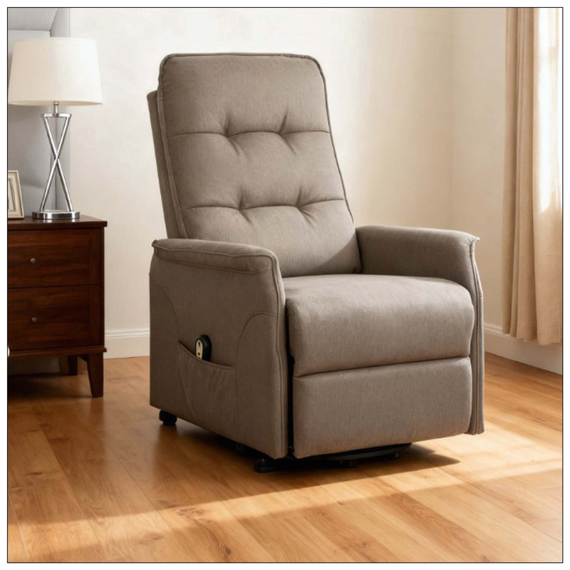 Power Lift Chair For Elderly Remote Control Side Pockets, Coffee