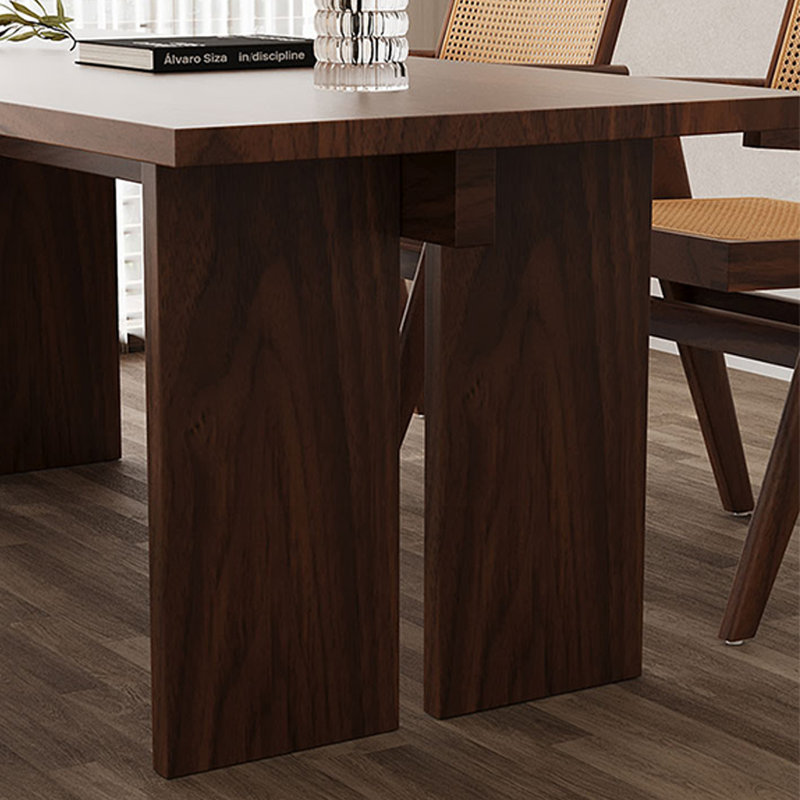 Leoniida Walnut Solid Wood Dining Table, 35.43" W x 78.74" L