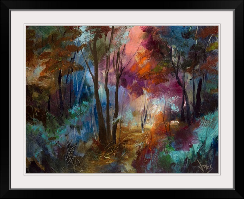 «Love Grove» par Aniesa, reproduction d'art, H 26 po x l 32 po x P 1 po, Cadre noir