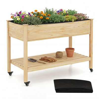 Boruch 33'' H X 47'' W Pine Wood Elevated Planter