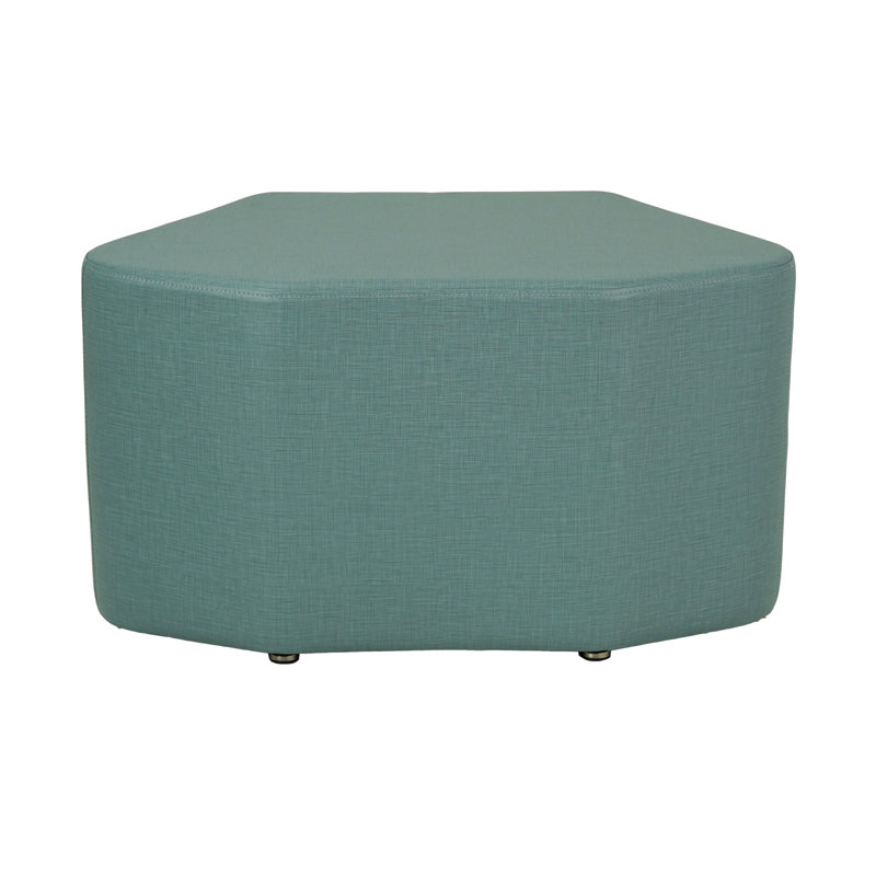 Upholstered Petal Ottoman 18" Height, Aqua