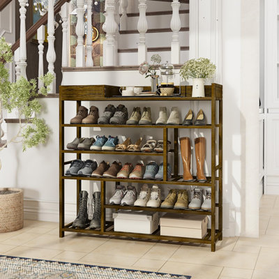 Range-chaussures en bambou avec boîte de rangement
