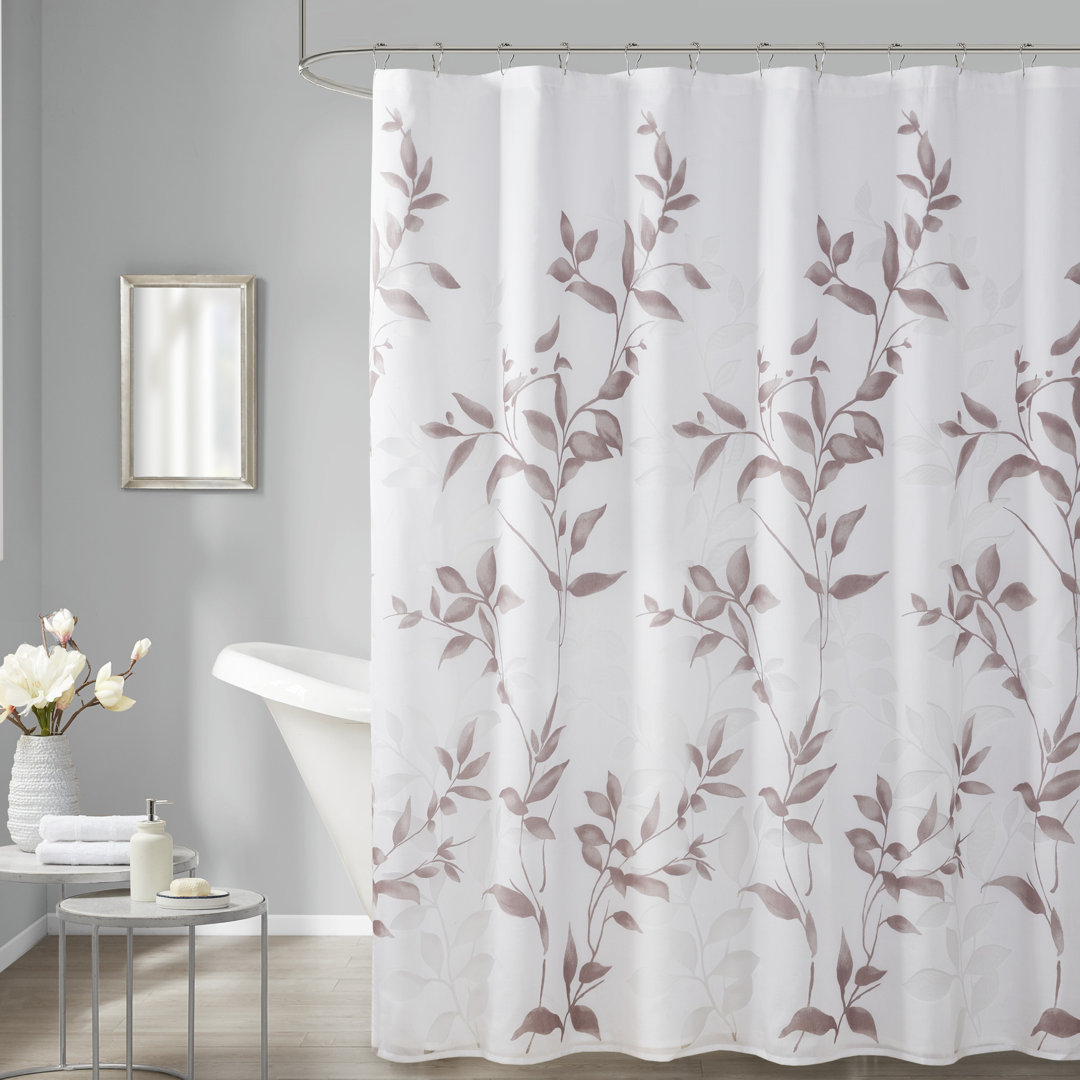 Trent Botanical Burnout Floral Printed Shower Curtain Madison Park 