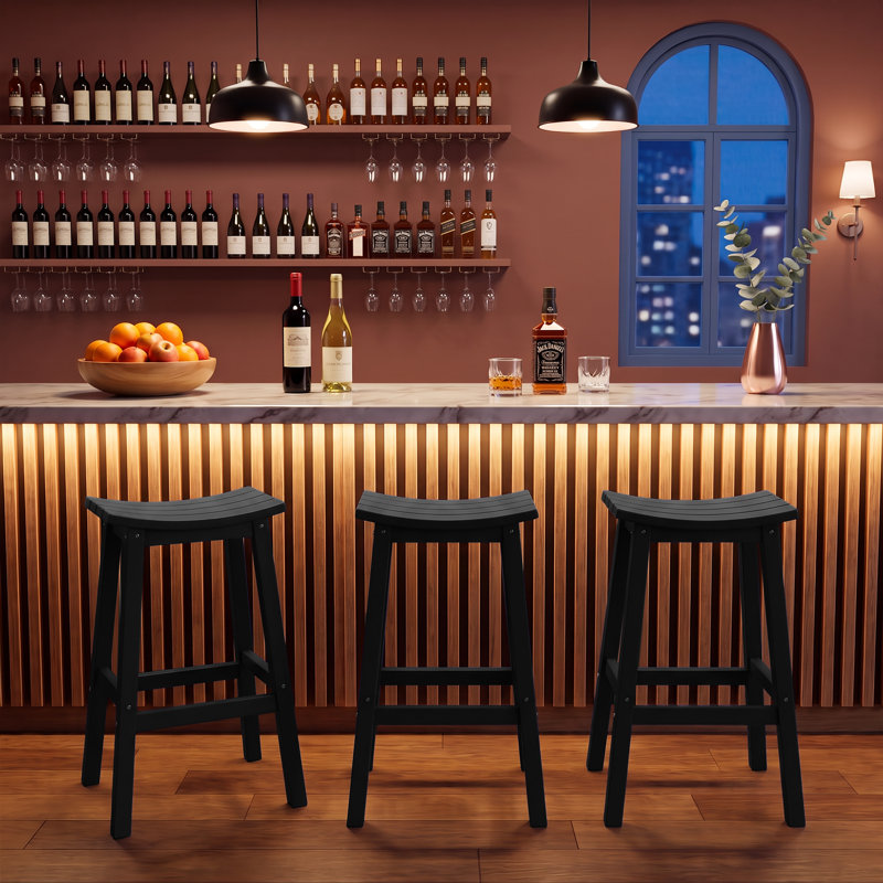 Ensemble de 2 tabourets de bar d'extérieur de 74 cm (29 po), sièges hauts en PEHD, sièges de patio robustes et résistants aux intempéries