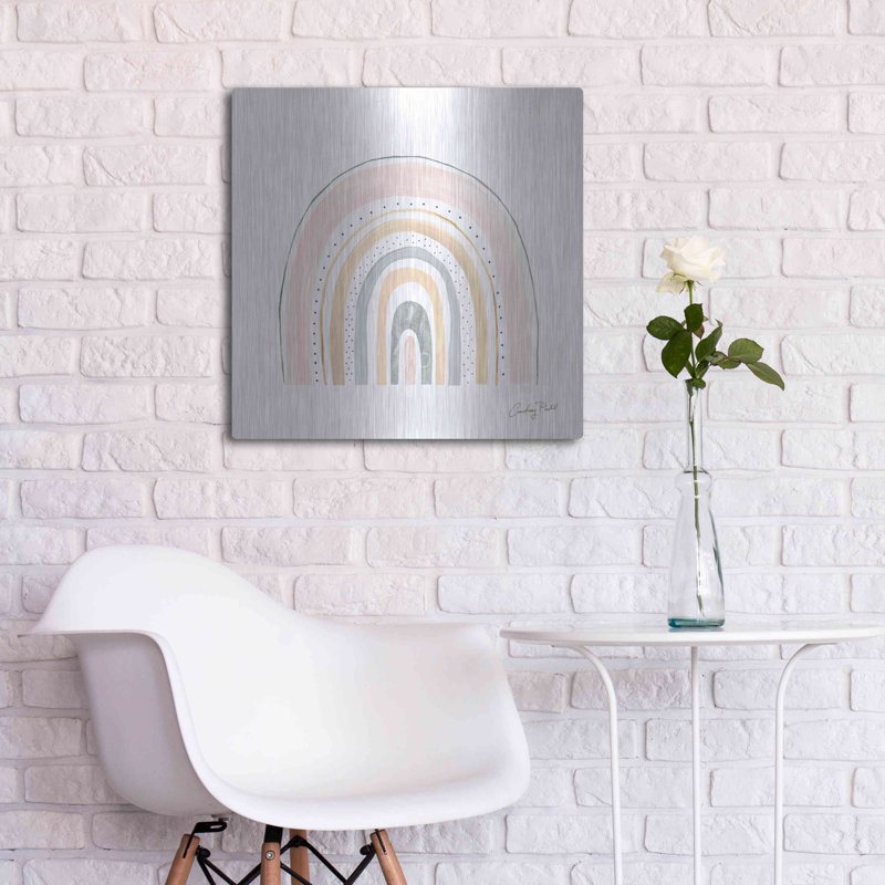 «Latitude Run®» Boho Rainbow VIII par Courtney Prahl, art mural en métal, H 24 po x l 24 po