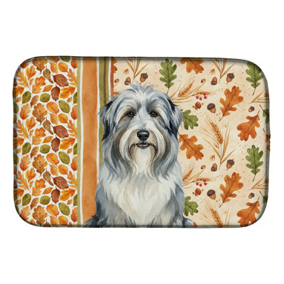 Bearded Collie Heirloom Fall Dish Drying Mat