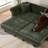 Chenille Convertible Sleeper Sofa Bed with Nailhead Trim-2041488561