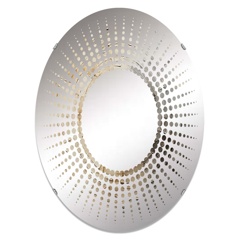 Mouvement méditatif gris et beige - Miroir décoratif Starburst MIR106121 O, 35,4 po x 23,6 po