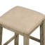 Table de salle à manger à hauteur de comptoir 4 pièces avec tabourets rembourrés en tissu, ensemble de salle à manger rustique avec douille, gris-vert