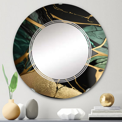 Ovadia Abstract Geode Green III - Miroir mural abstrait en marbre