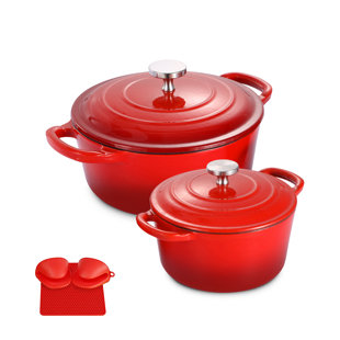 EUFRUITEAM 5.7L Non-Stick Enameled Cast Iron Dutch Oven