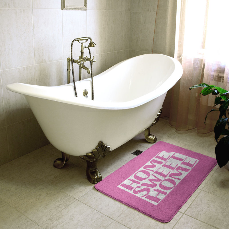 Tapis pour salle de bain kansas doux, l 21 po x L 34 po, Rose