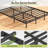Floating Bed Frame with LED Lights, Visual Floating Bed With Charing Station, Metal Platform Bed With Stable Structure-718768645