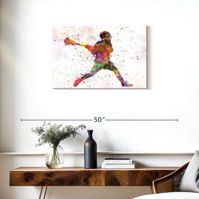 Lacrosse Man Player I, 20" H x 30" W
