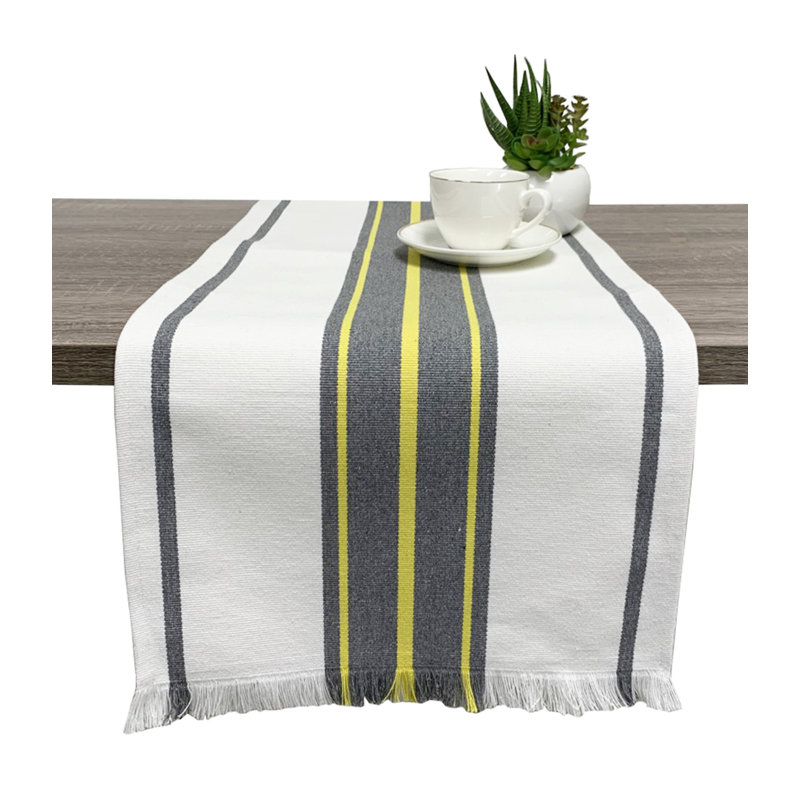 Chemin de table rayé, L 87 po x l 14 po