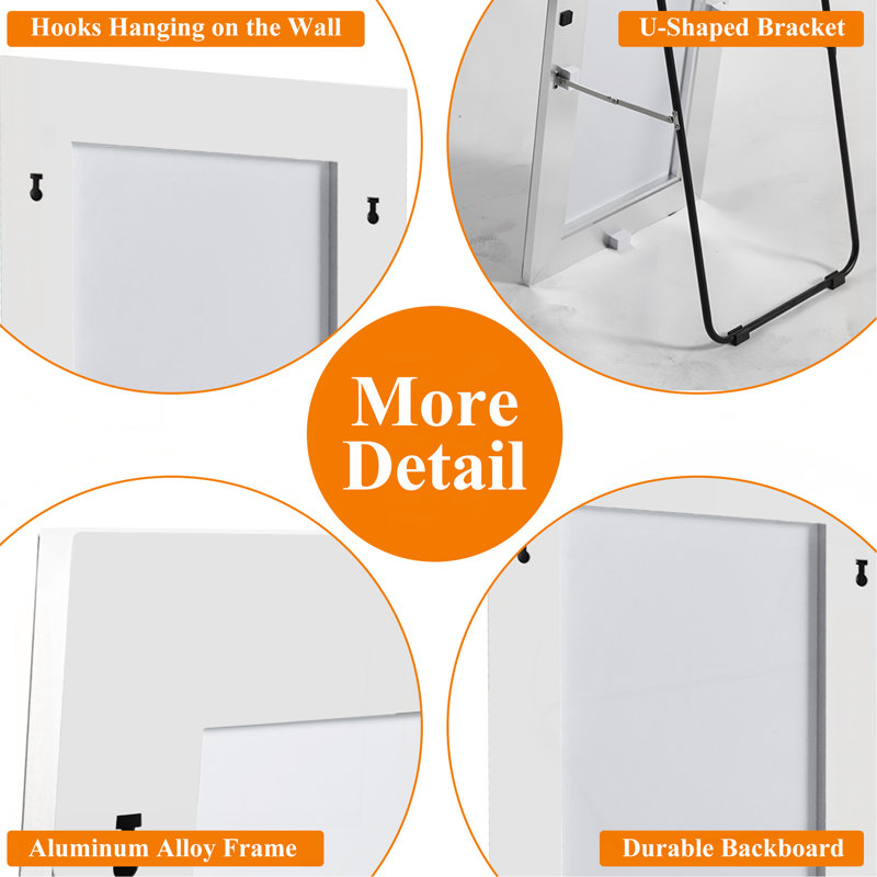 Miroir sur pied élégant avec reflet du corps entier et design élégant
