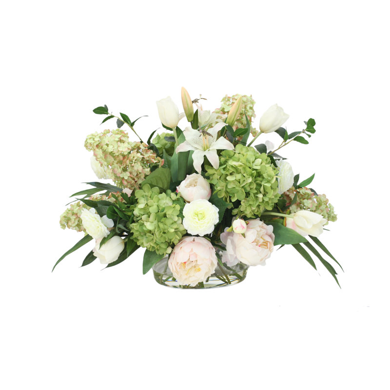 Polysilk Mixed Assortment Arrangement in Vase