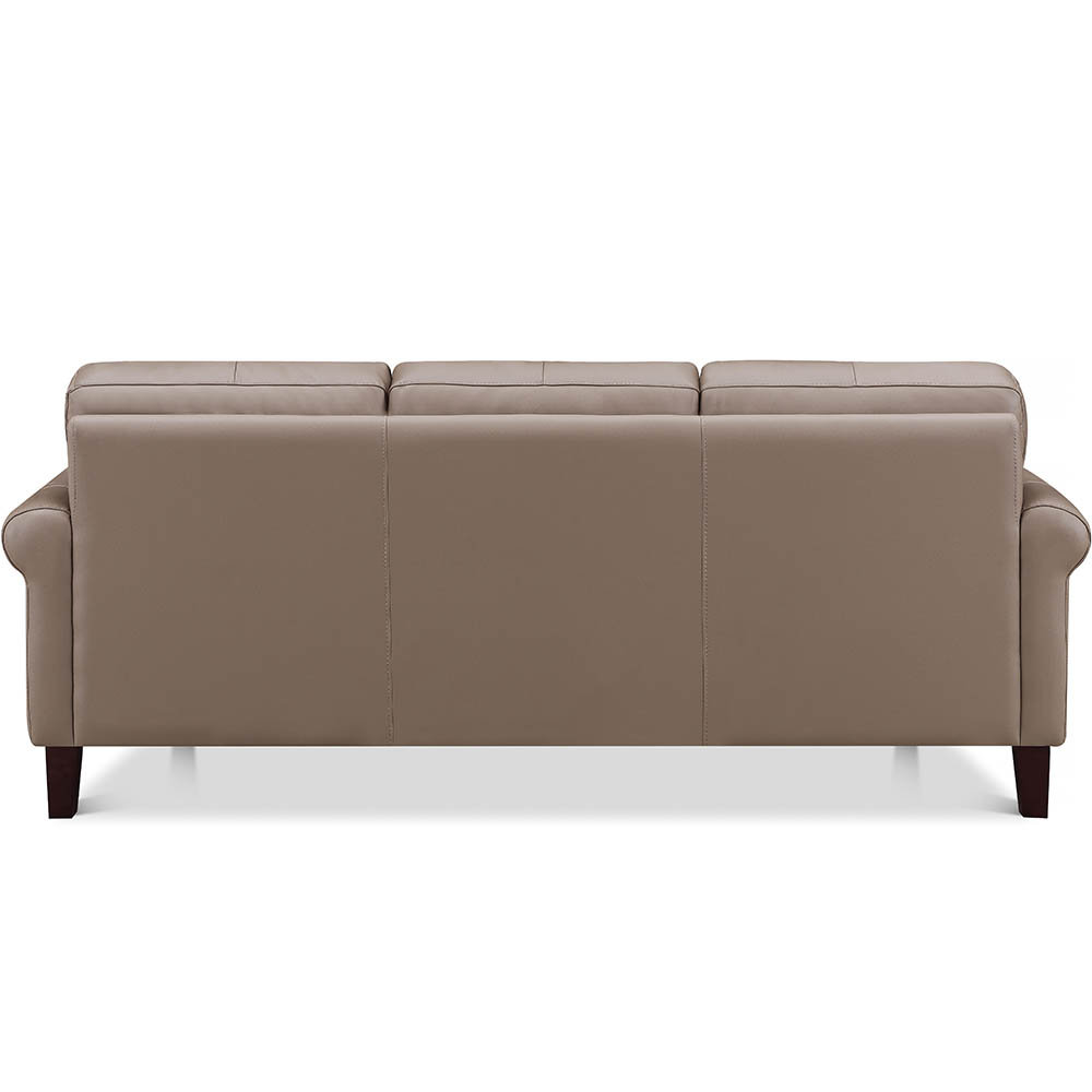 Maybell 80" Genuine Leather Sofa, Maybell Dhruvika Heathered Gray Genuine Leather