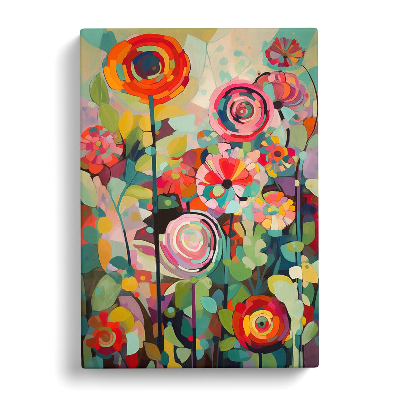 Contemporary Orphism Flowers Vol.4 - Wrapped Canvas Print, 50cm H x 35cm W x 3cm D