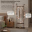Coat Rack Solid Wood Hanger 23.6 x 11 x 71 in Easy to Assemble Walnut