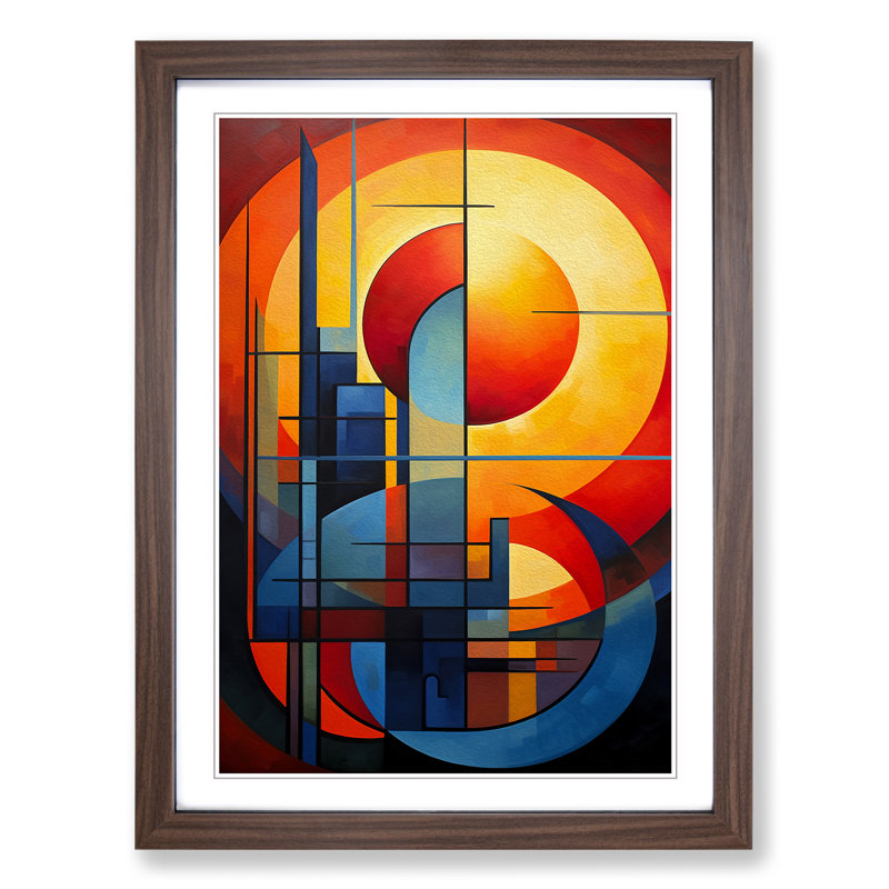 Single Picture Frame Print on Wood, Walnut Framed, 64cm H x 46cm W