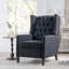 Élégant fauteuil à oreilles inclinable en tissu noir de 27,16 po de largeur avec fonctionnement manuel-65510536