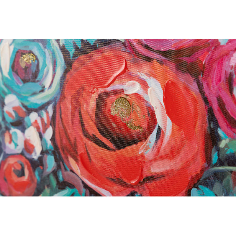 Flowers Set 2 Canvas 40% Hand Painted 70X3X50 Cm - 2 Piece Wrapped Canvas Print Set