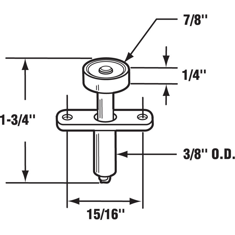 Roue de guidage de porte pliante Prime-Line, 7/8 po, nylon, base en acier
