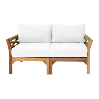 Monterey Teak Outdoor Loveseat with Sunbrella Cushions