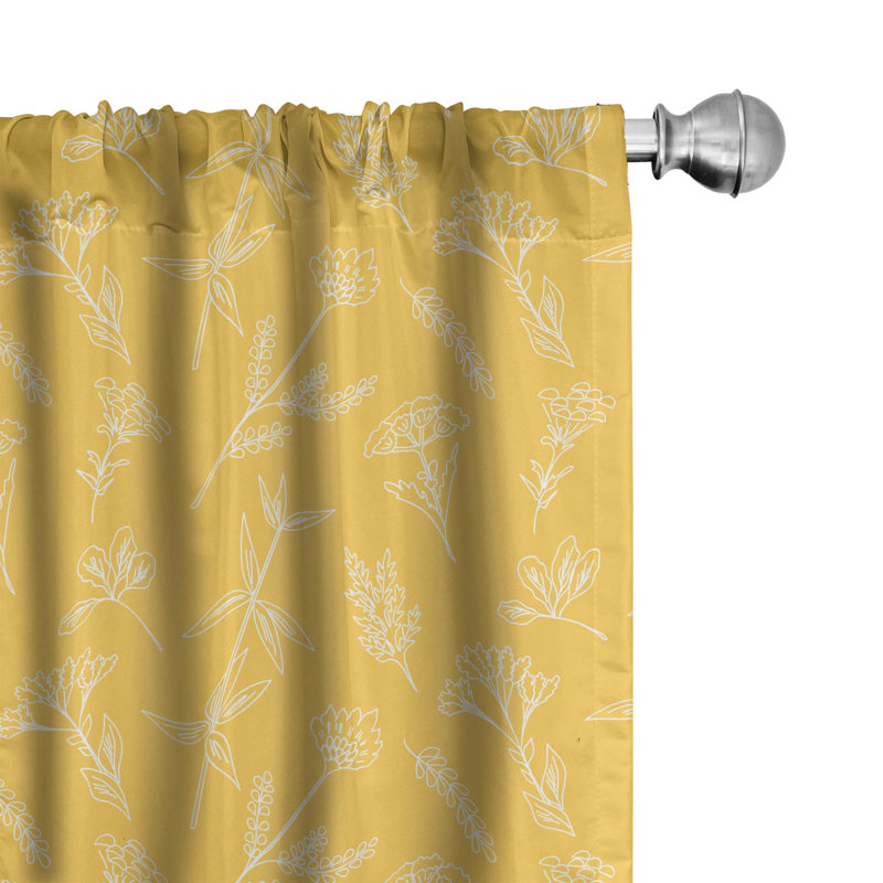 Panneau coulissant floral semi-diaphane avec passe-tringle, 28 po x 63 po