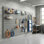 Système d'organisation de garage en PVC à panneau à lattes 8 pi x 4 pi avec accessoires 30 pièces
