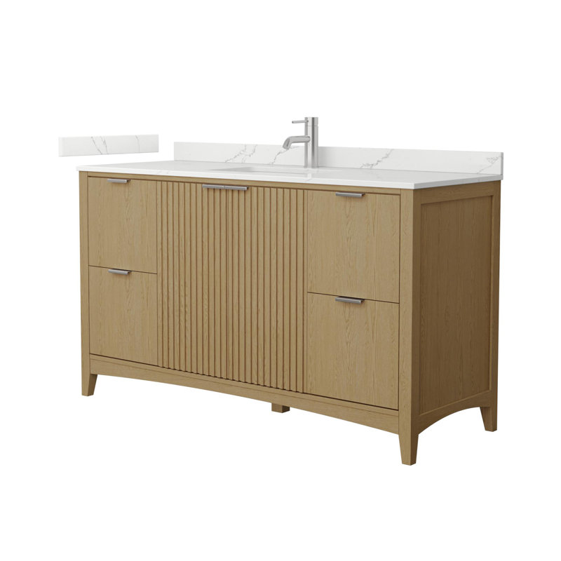 Palmilla 30" Freestanding Single Bathroom Vanity with Quartz Top, Beige / Matte Black, 30", Giotto Quartz