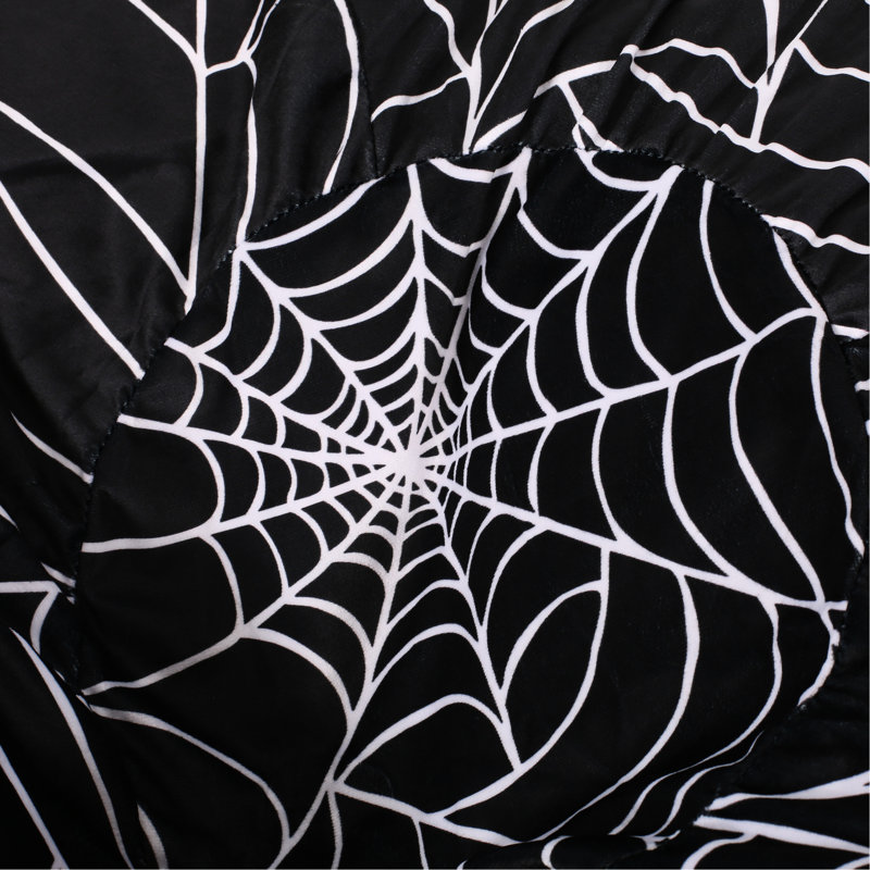 Fauteuil à billes Spiderweb de 3 pieds - noir et blanc, rembourré de mousse pour plus de douceur et de confort, housse à fermeture à glissière amovible, entretien facile, sac à éléments de décoration moderne, avec mousse durable, fermeture à glissière,