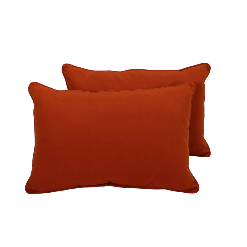 Element Synthetic Lumbar Rectangle Indoor/Outdoor Pillow Cover & Insert, 12" x 20", Burnt Orange