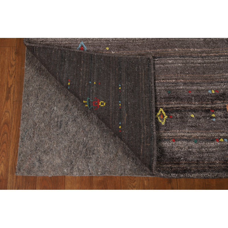Dark Brown Gabbeh Oriental Area Rug 5x8